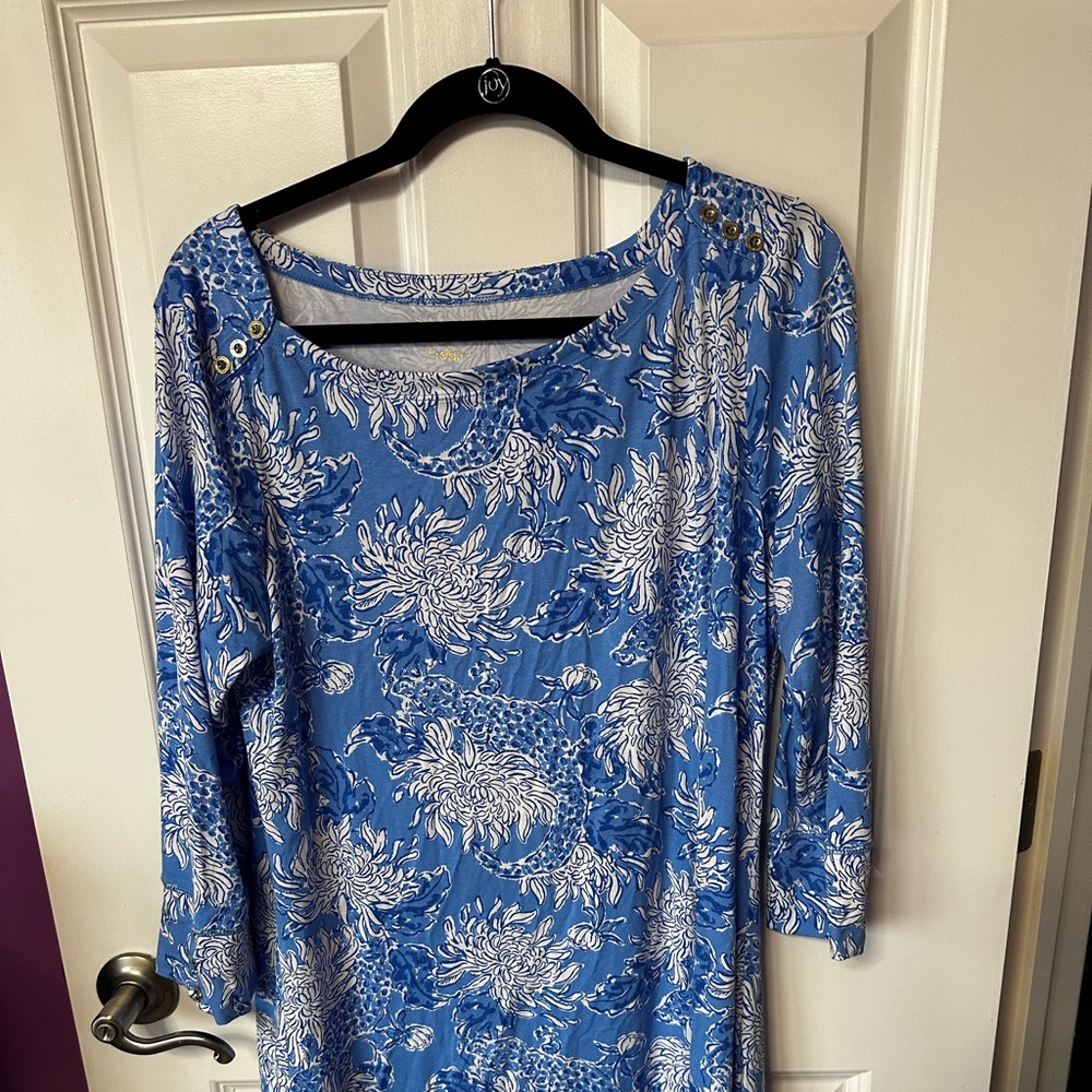 Lily Pulitzer womens size extra large blue long sleeve dress